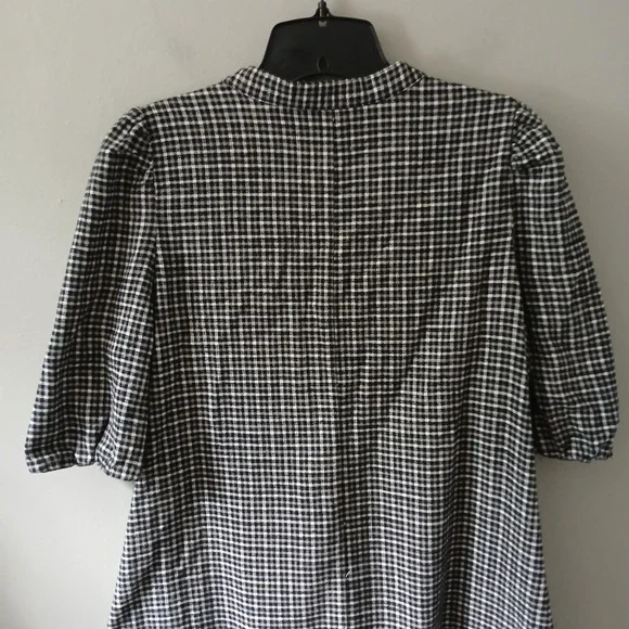 J.Crew Women's Size Xs Small Dress Flannel Checkered Puff Sleeve Pockets Buttons - Picture 14 of 15